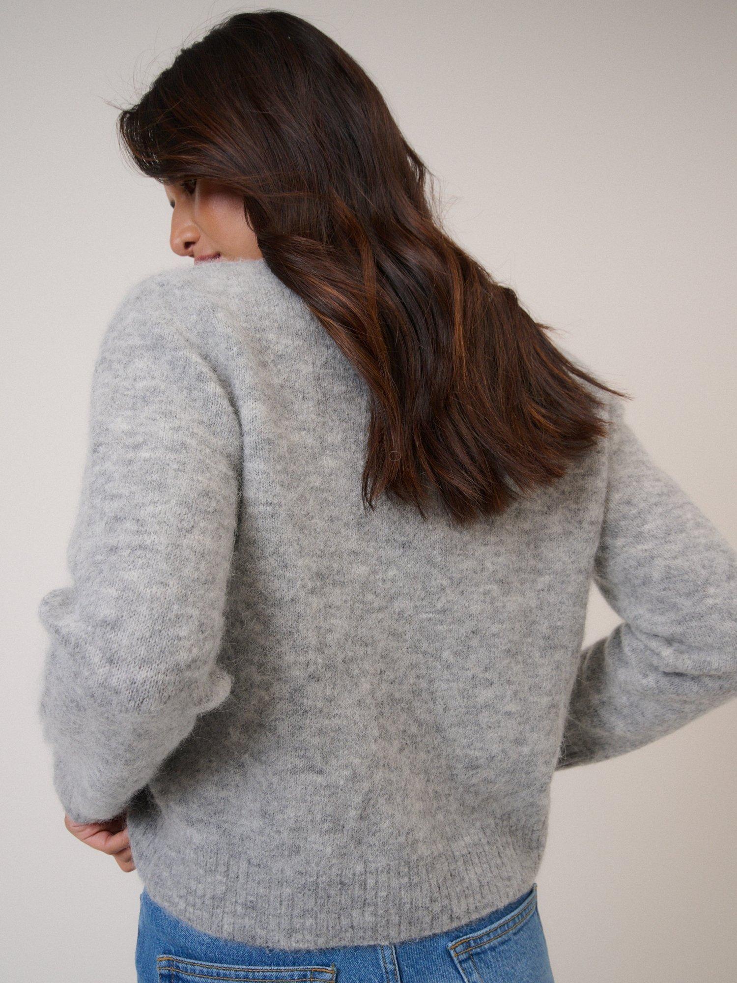 Product image 5 of 5, which shows Nobody's Child Mock Neck Jumper with Alpaca & Wool, Grey, XS