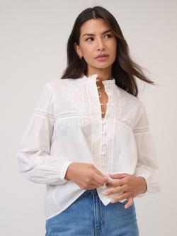 Nobody's Child Jones Pintuck Lace Shirt, White