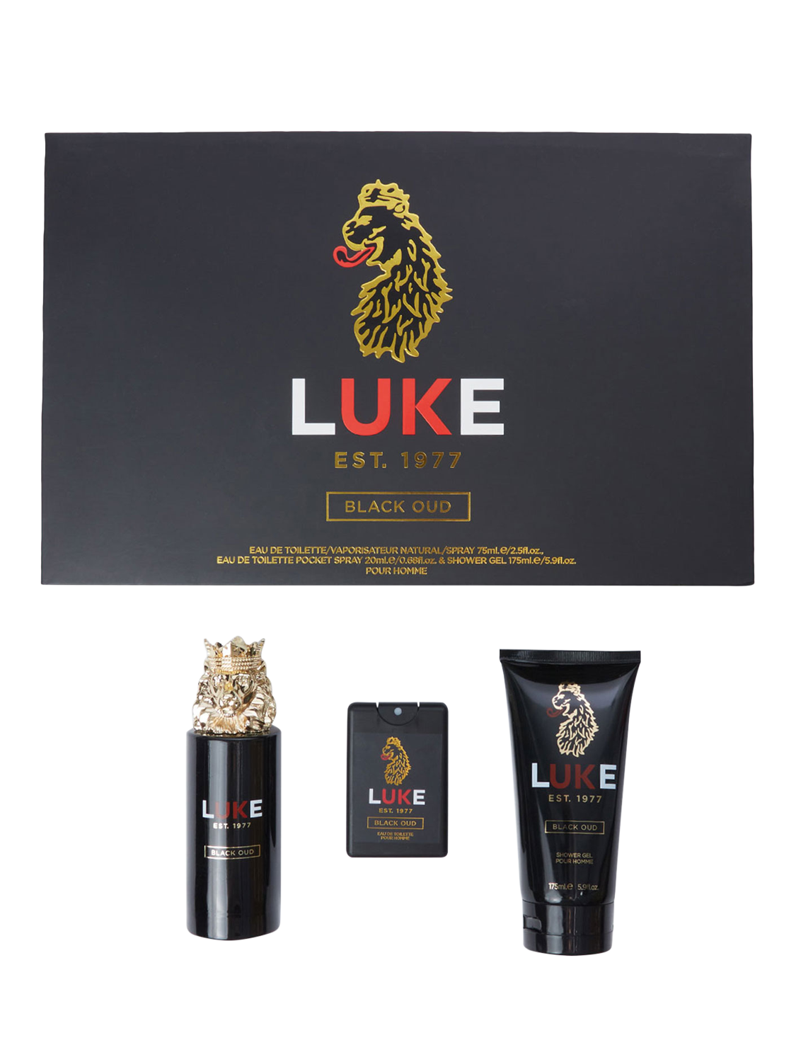 Product image 1 of 3, which shows LUKE 1977 Fragrance 3-Piece Gift Set, Black Oud, One Size