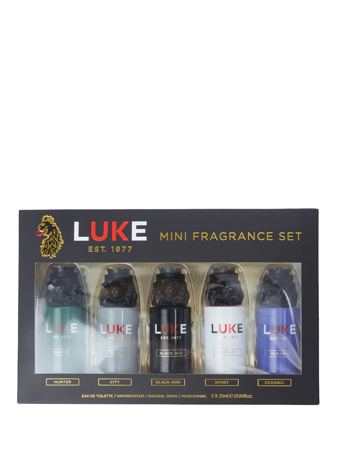 Product image 2 of 3, which shows LUKE 1977 Miniature Fragrance 5-Piece Gift Set