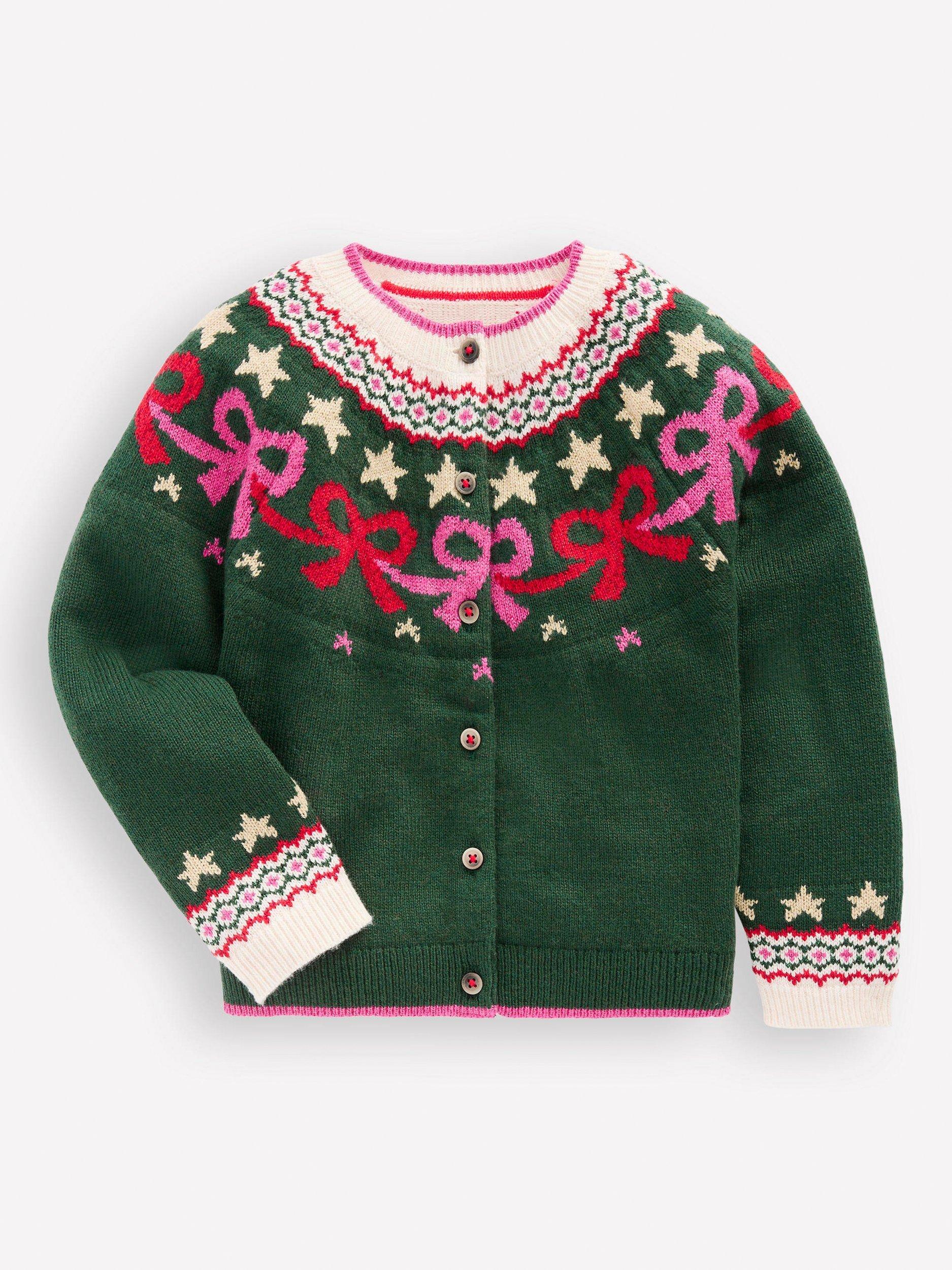 Gilet Fille Mini Boden Fair Isle 5-6 Ans - Multicolore, Coton Et Laine, Boutonnage