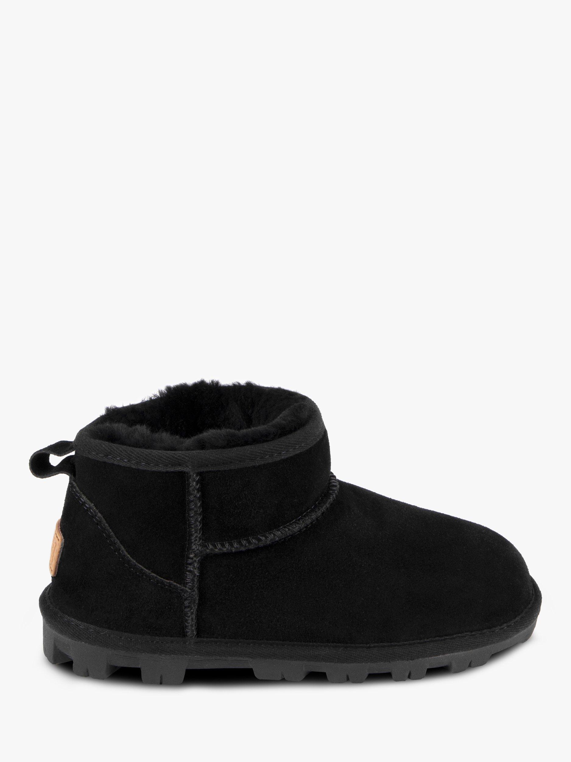 Product image 1 of 6, which shows Just Sheepskin Grace Suede Slipper Boots, Black, 3