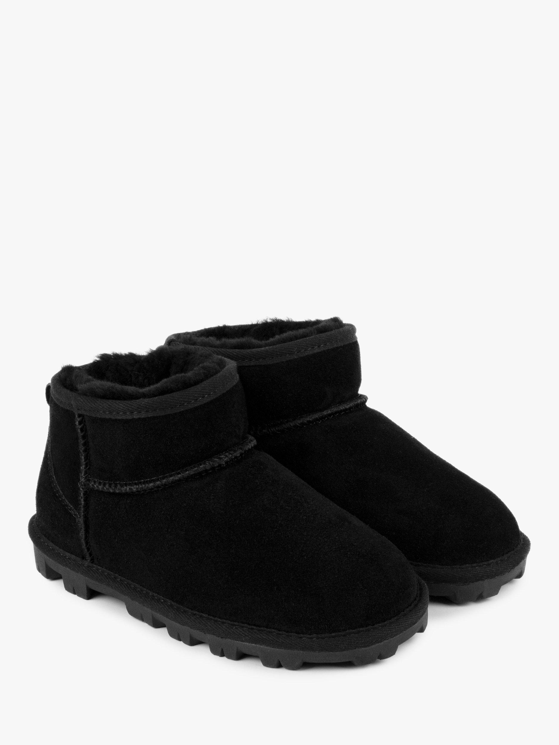 Product image 2 of 6, which shows Just Sheepskin Grace Suede Slipper Boots, Black, 3