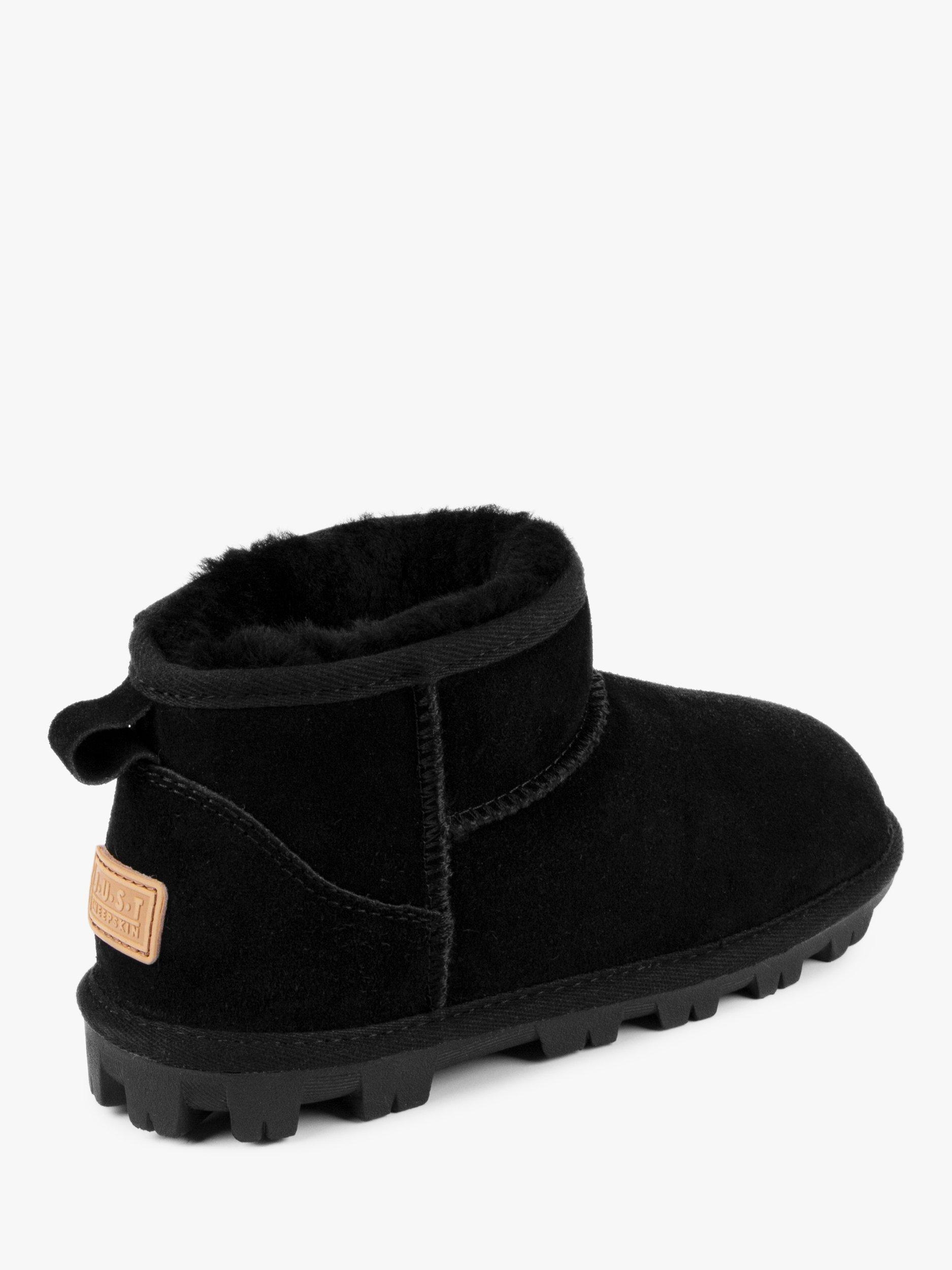 Product image 4 of 6, which shows Just Sheepskin Grace Suede Slipper Boots, Black, 3