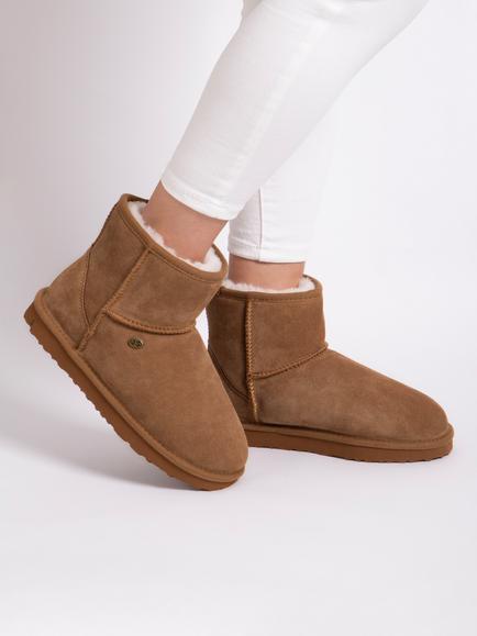 Just Sheepskin Women's Mini Classic Sheepskin Boots, Chestnut - view 2, Chestnut