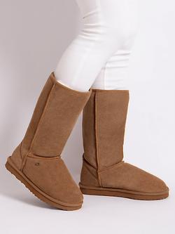 Just Sheepskin Women's Tall Classic Sheepskin Boots, Chestnut - view 2, Chestnut