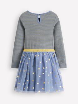 Mini Boden Kids' Cotton Blend Stripe Star Twirly Tulle Midi Dress - view 2, Blue/Gold Confetti