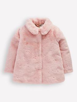 Mini Boden Kids' Faux Fur Coat, Pink