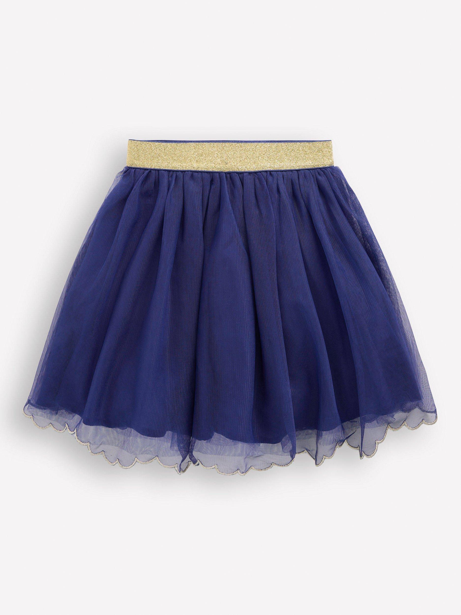 Product image 2 of 3, which shows Mini Boden Kids' Applique Tulle Flared Mini Skirt, Blue Nutcracker, 7-8 years