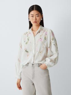 AND/OR Anjoli Applique Shirt, Ivory, Ivory