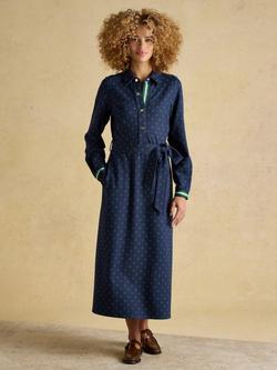 Joules Spot Ponte Shirt Dress, Navy, Navy
