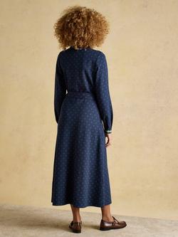 Joules Spot Ponte Shirt Dress, Navy - view 2, Navy