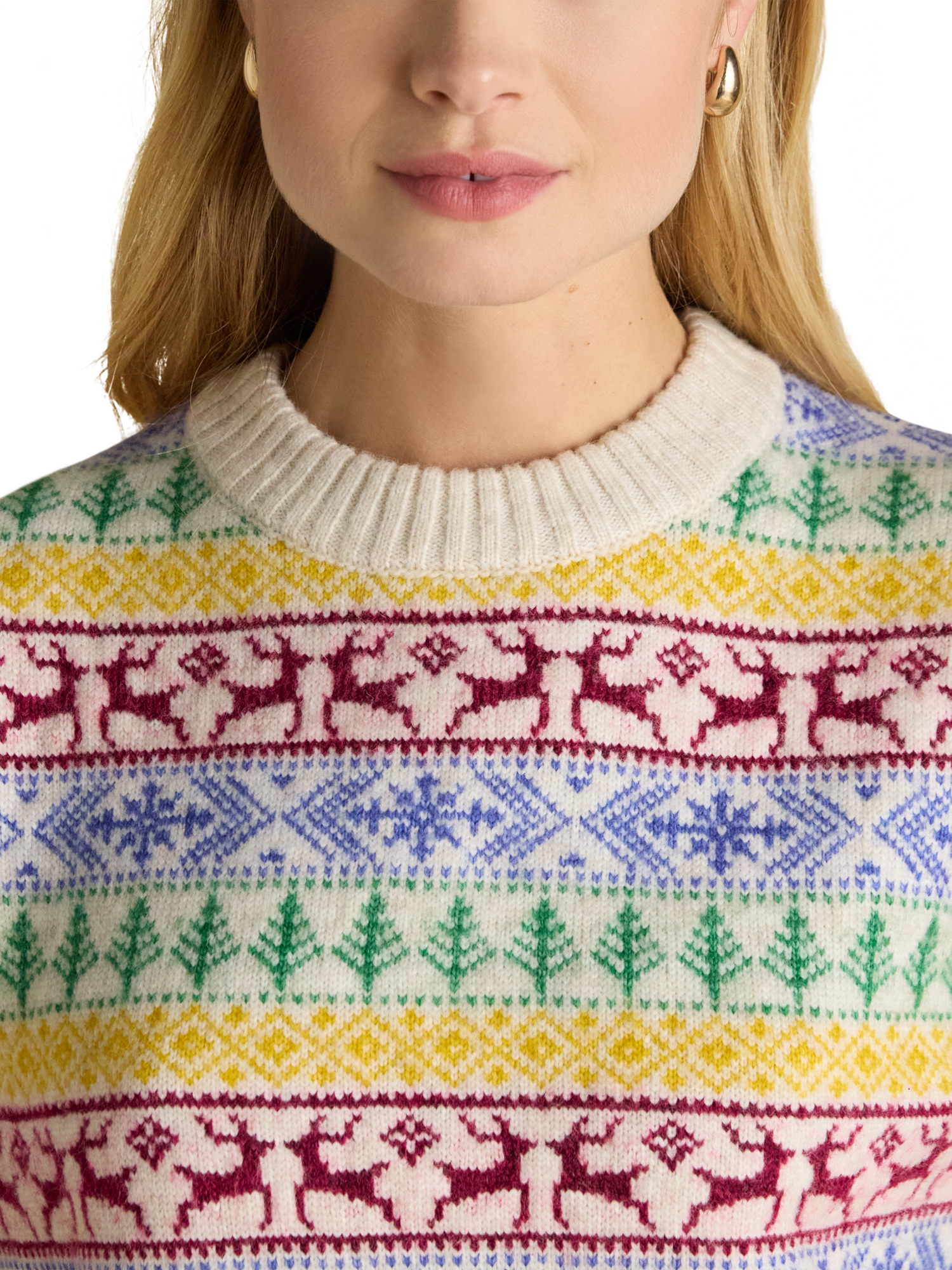 Product image 5 of 7, which shows Joules Crew Neck Fair Isle Jumper, Multi, M