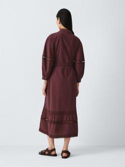 AND/OR Connie Tie Waist Tiered Dress, Chocolate - view 2, Chocolate
