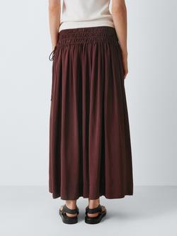 AND/OR Annie Elasticated Waist Skirt, Chocolate - view 2, Chocolate