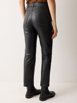 Jigsaw Lea Pure Leather Jeans, Black - view 2, Black