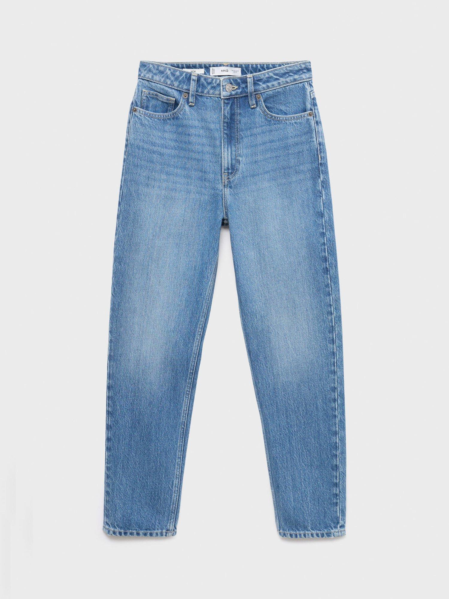 Product image 2 of 4, which shows Mango Mid Rise Mom Jeans, Medium Blue, 10
