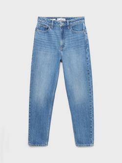 Mango Mid Rise Mom Jeans, Medium Blue - view 2, Medium Blue