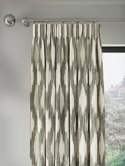John Lewis Alta Weave Pair Lined Pencil Pleat Curtains, Avocado