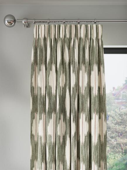John Lewis Alta Weave Pair Lined Pencil Pleat Curtains, Avocado