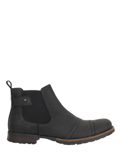 Dune London Saltwood Wide Fit Leather Chelsea Boots, Black, Black