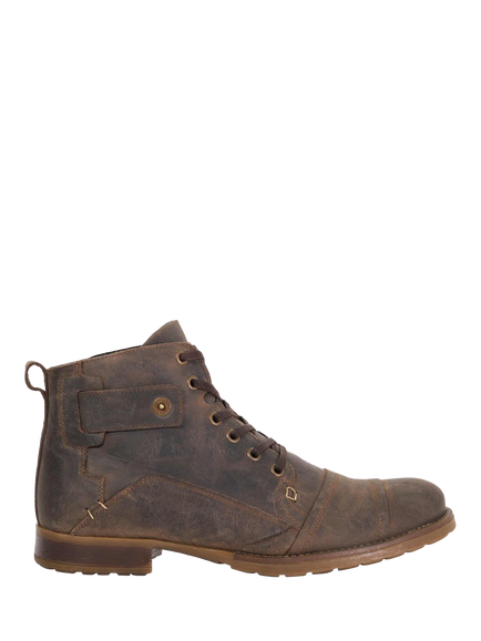 Dune London Simon Wide Fit Leather Ankle Boots, Dark Brown