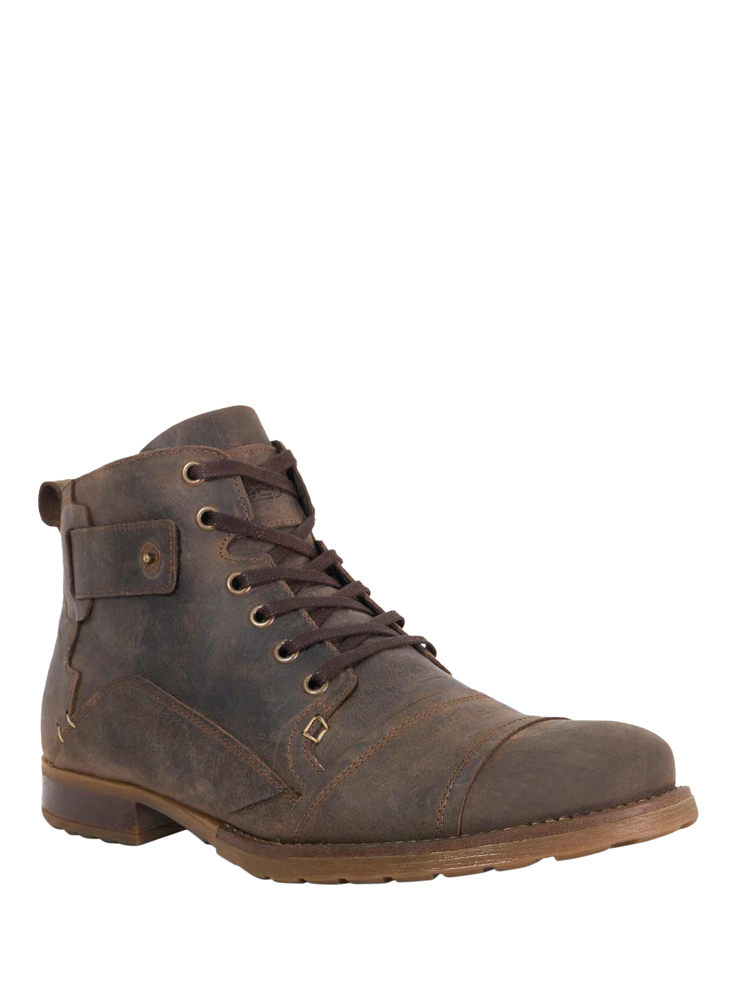 Product image 2 of 5, which shows Dune London Simon Wide Fit Leather Ankle Boots, Dark Brown, EU40