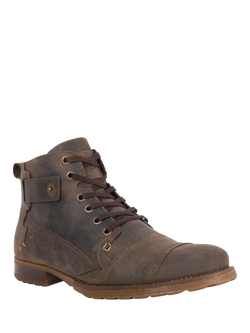 Dune London Simon Wide Fit Leather Ankle Boots - view 2, Dark Brown