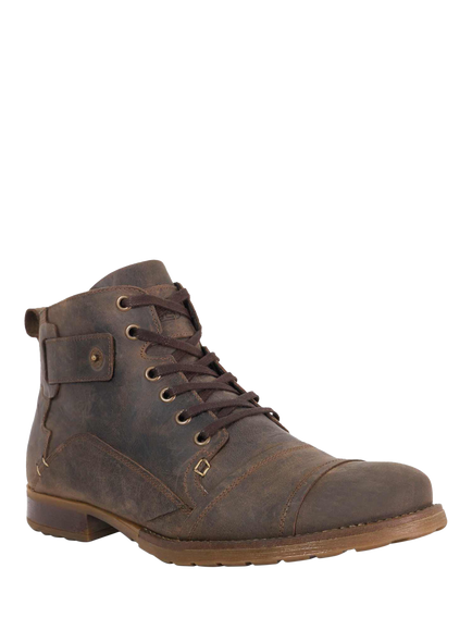 Dune London Simon Wide Fit Leather Ankle Boots - view 2, Dark Brown