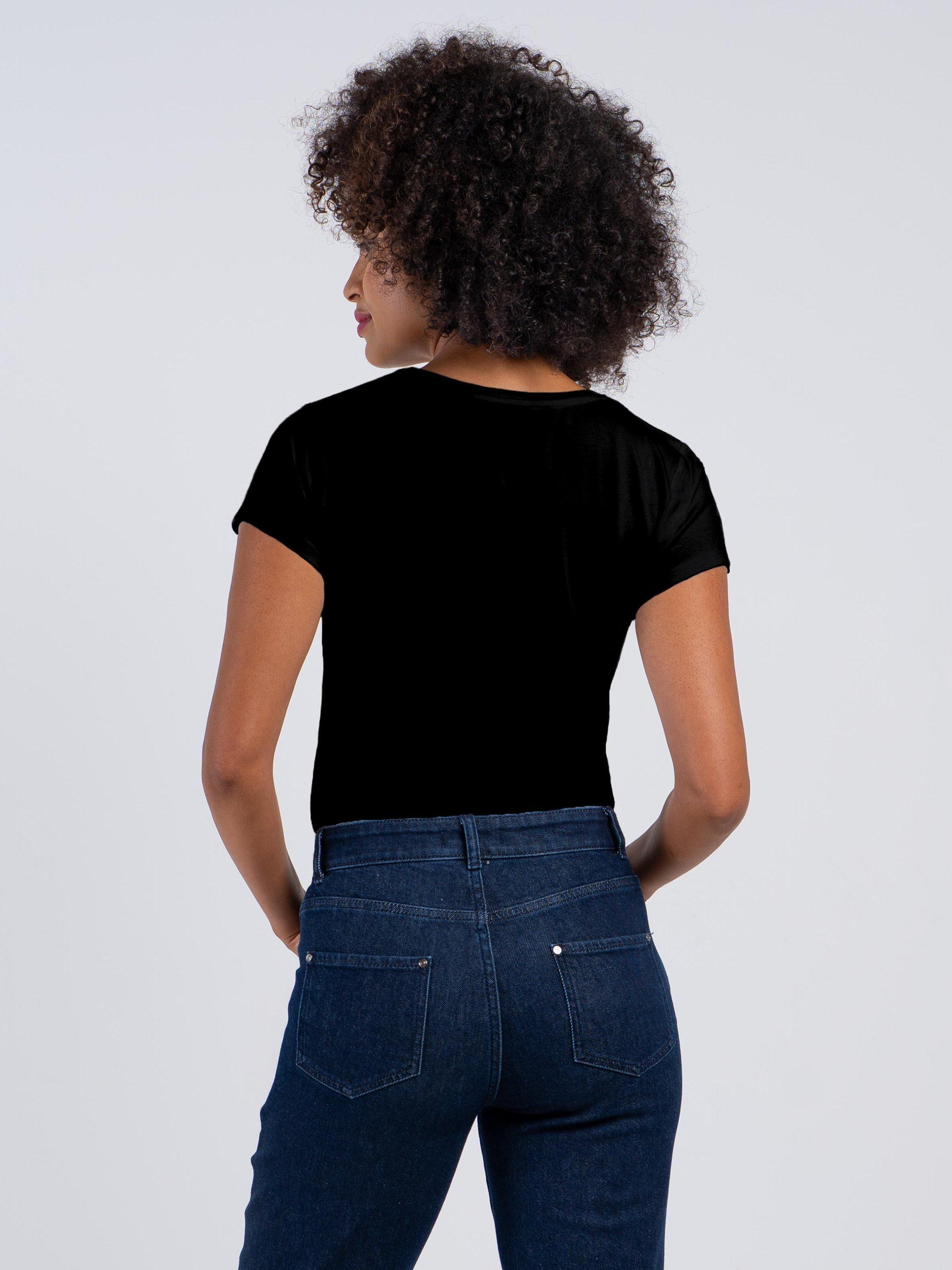 Product image 2 of 3, which shows Celtic & Co. V-Neck T-Shirt, Black, 8