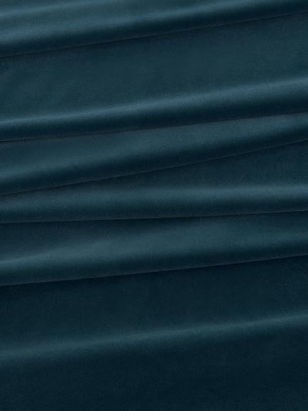 John Lewis Matt Velvet Pair Blackout Lined Pencil Pleat Curtains - view 2, Loch Blue Navy
