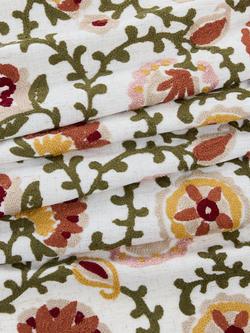 John Lewis Suzani Floral Embroidery Pencil Pleat Pair Blackout Lined Curtains, Multi - view 2, Multi