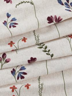 John Lewis Joni Floral Embroisery Pair Lined Pencil Pleat Curtains, Multi - view 2, Multi