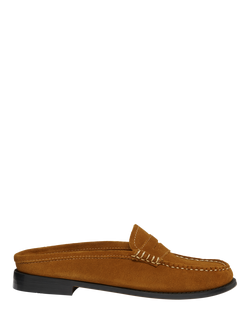 G.H.BASS Weejun Penny Suede Sliders, Brown, Brown