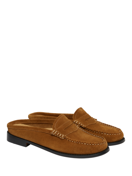 G.H.BASS Weejun Penny Suede Sliders, Brown - view 2, Brown