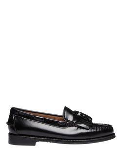 G.H.BASS Easy Weejuns Esther Kiltie Leather Loafers, Black, Black