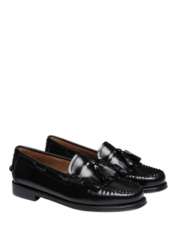 G.H.BASS Easy Weejuns Esther Kiltie Leather Loafers, Black - view 2, Black