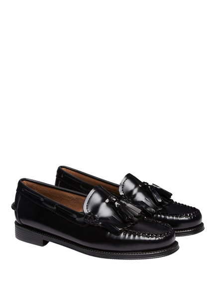 G.H.BASS Easy Weejuns Esther Kiltie Leather Loafers, Black - view 2, Black