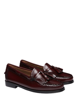 G.H.BASS Easy Weejuns Esther Kiltie Leather Loafers, Wine - view 2, Wine