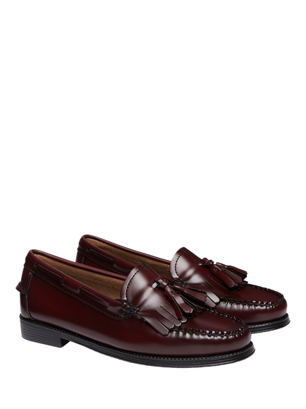 G.H.BASS Easy Weejuns Esther Kiltie Leather Loafers, Wine - view 2, Wine