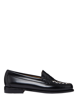 G.H.BASS Weejuns Leather Weave Penny Loafers, Black, Black