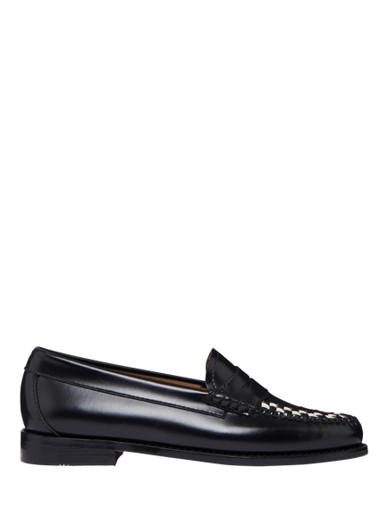 G.H.BASS Weejuns Leather Weave Penny Loafers, Black, Black