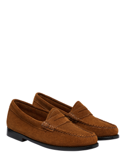 G.H.BASS Easy Weejuns Suede Penny Loafers, Tan - view 2, Tan