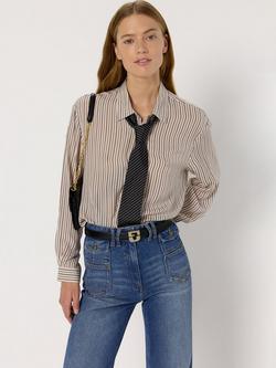 Gerard Darel Atia Stripe Shirt, Ecru, Ecru