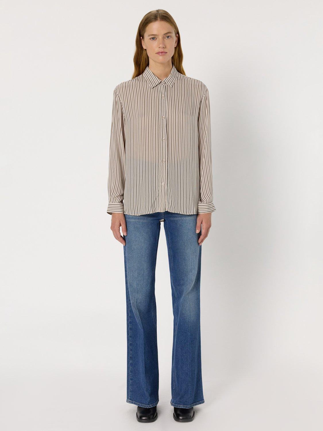 Product image 2 of 6, which shows Gerard Darel Atia Stripe Shirt, Ecru, 10