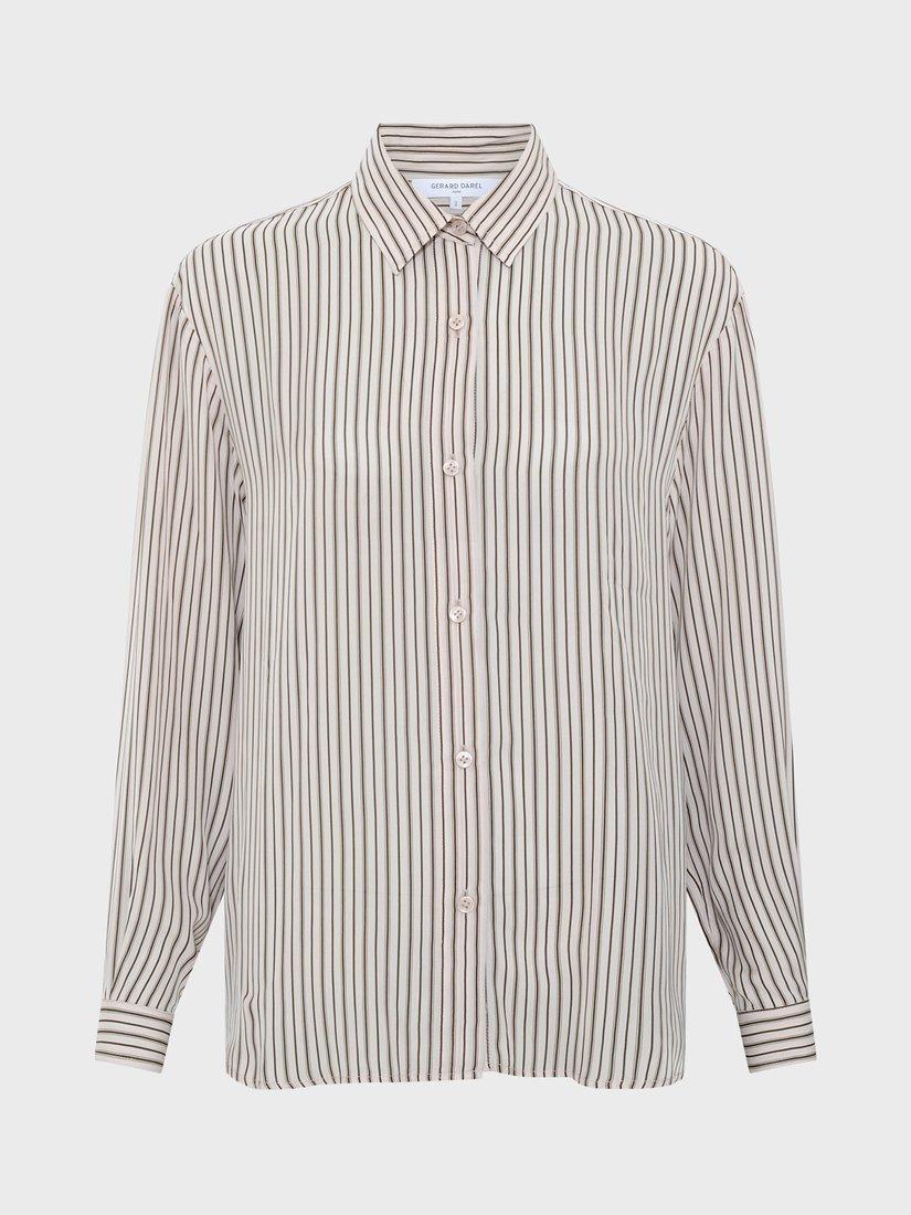 Product image 4 of 6, which shows Gerard Darel Atia Stripe Shirt, Ecru, 10