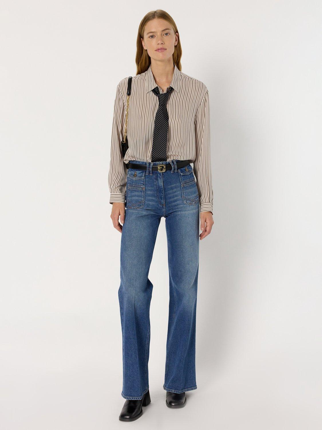 Product image 5 of 6, which shows Gerard Darel Atia Stripe Shirt, Ecru, 10