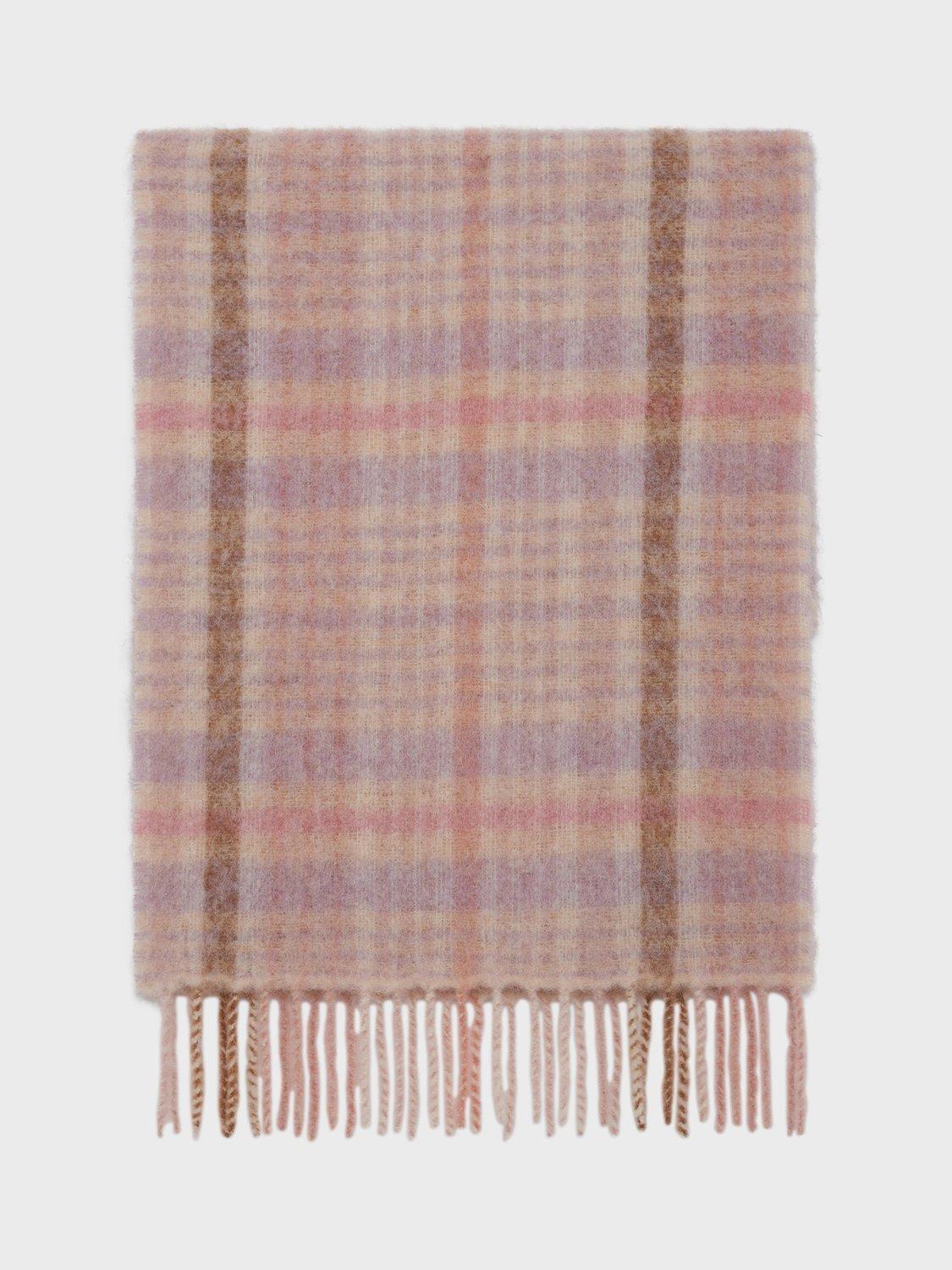 Product image 1 of 2, which shows Gerard Darel Rachelle Check Wool Rich Scarf, Pink, One Size