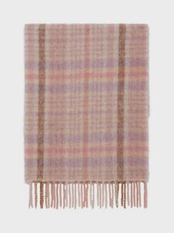Gerard Darel Rachelle Check Wool Rich Scarf, Pink, Pink