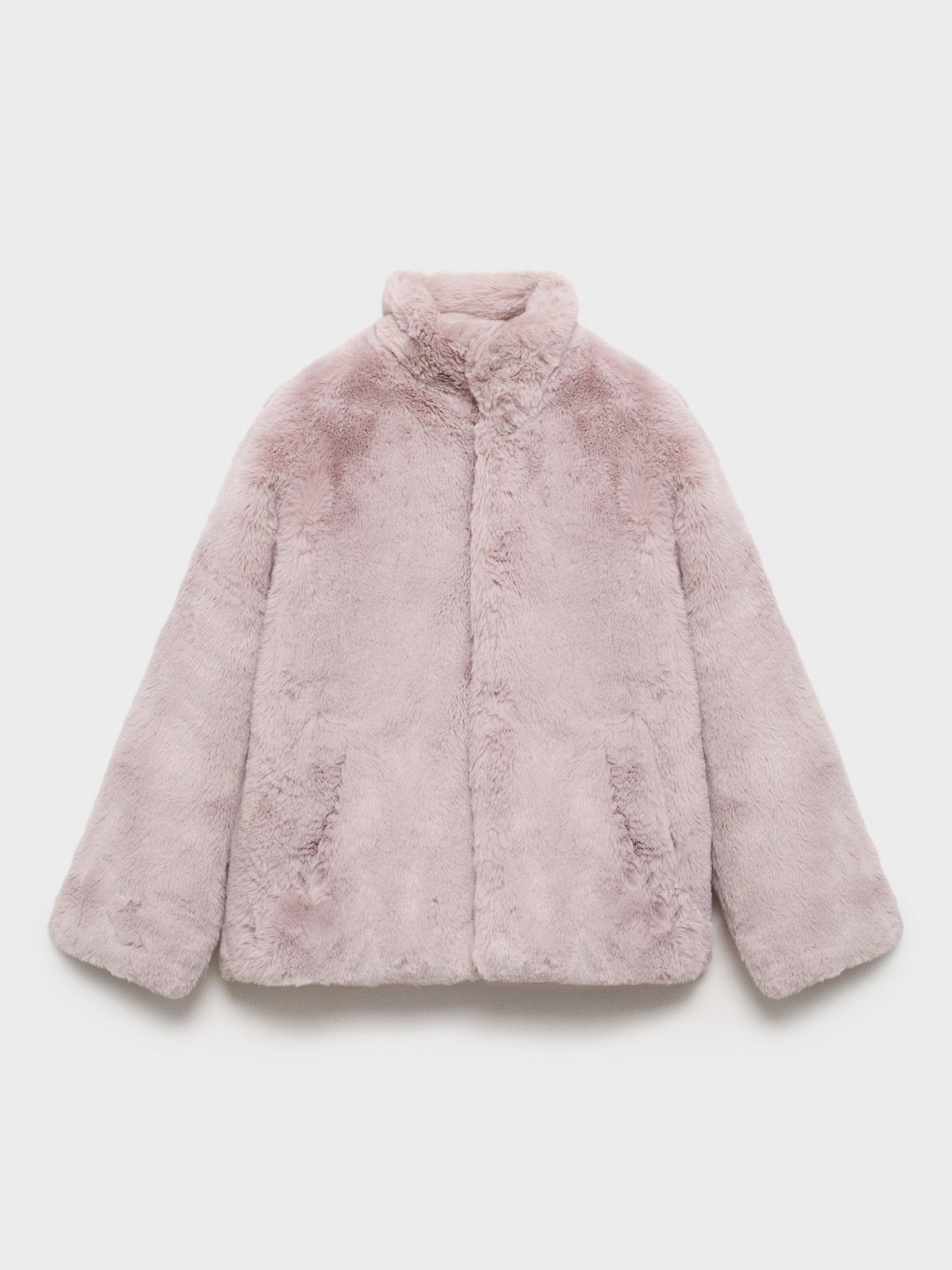 Product image 1 of 4, which shows Mango Kids' Bole Faux Fur Coat, Pink, 10 years
